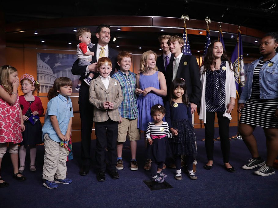 Speaker of the House Paul Ryan journalists' children