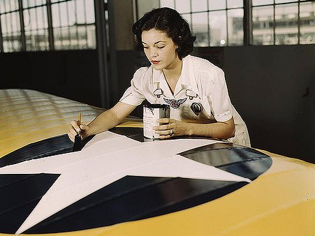 star employee WWII worker working labor woman