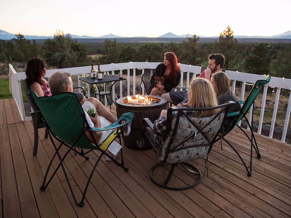 friends porch evening summer