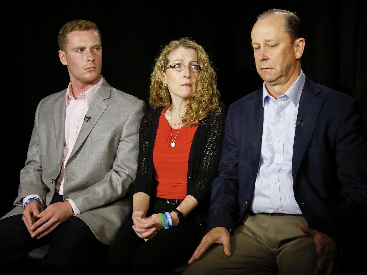 The parents and brother of Tim Piazza, who died while being hazed at a Penn State University fraternity