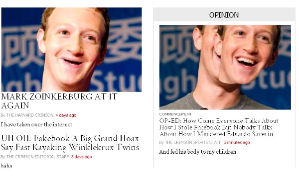 Harvard Crimson Zuckerberg