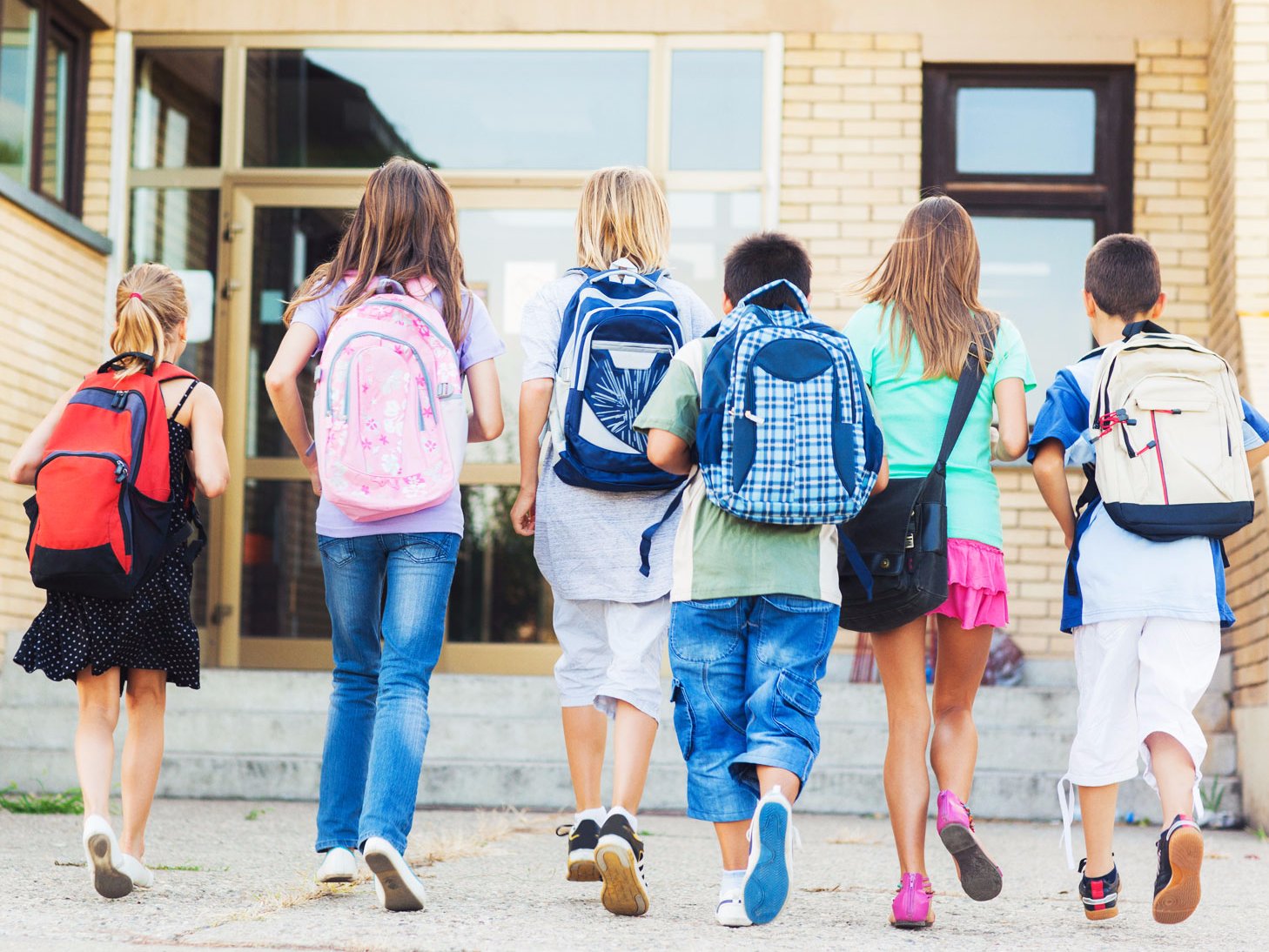 kids going to school