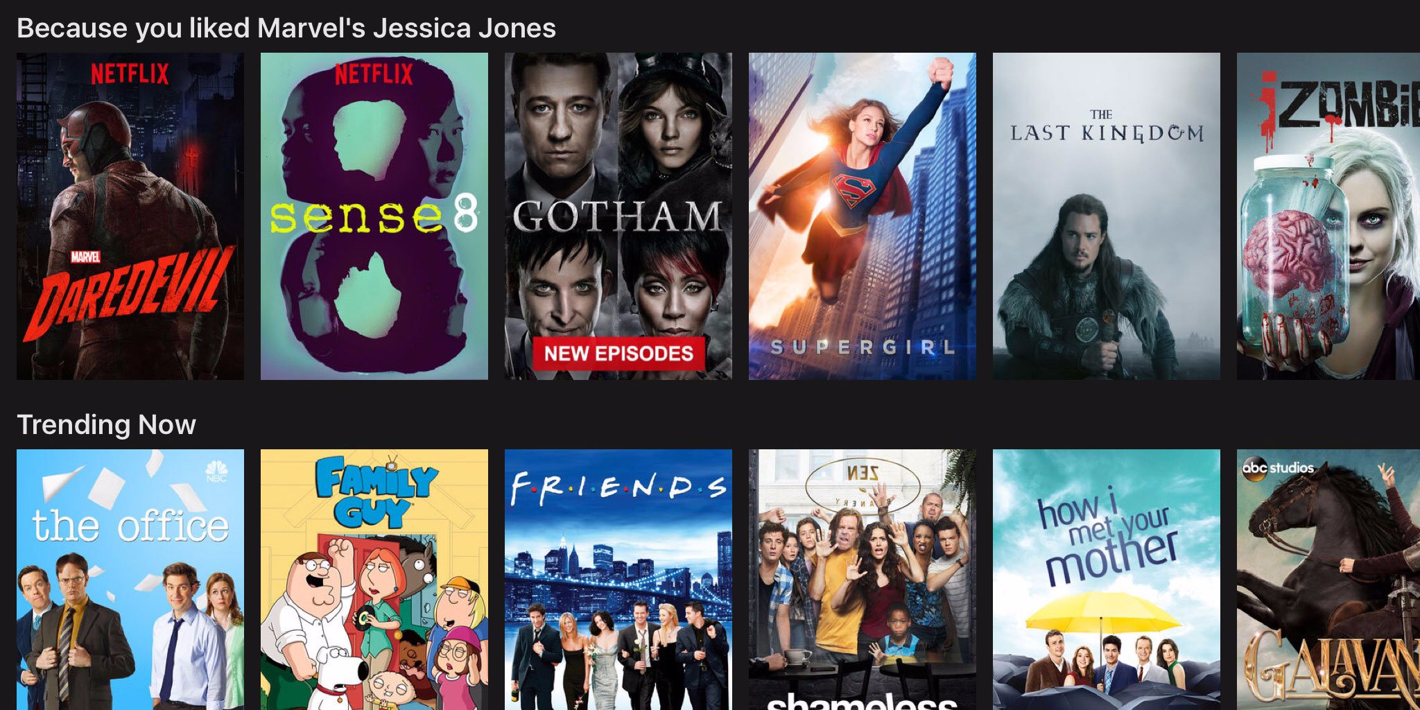 netflix rows