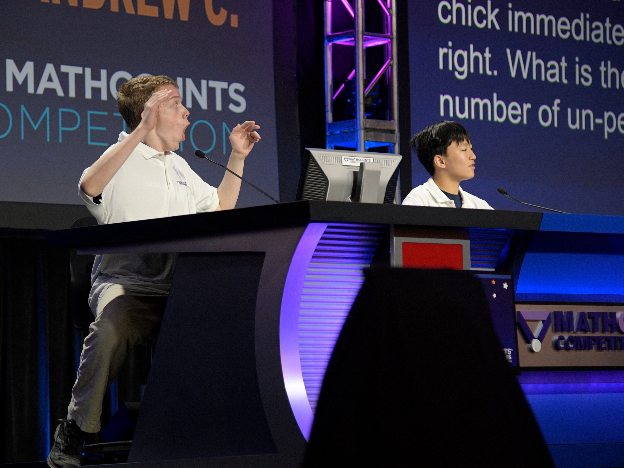 Luke Robitaille winning moment - Andrew Cai next to him