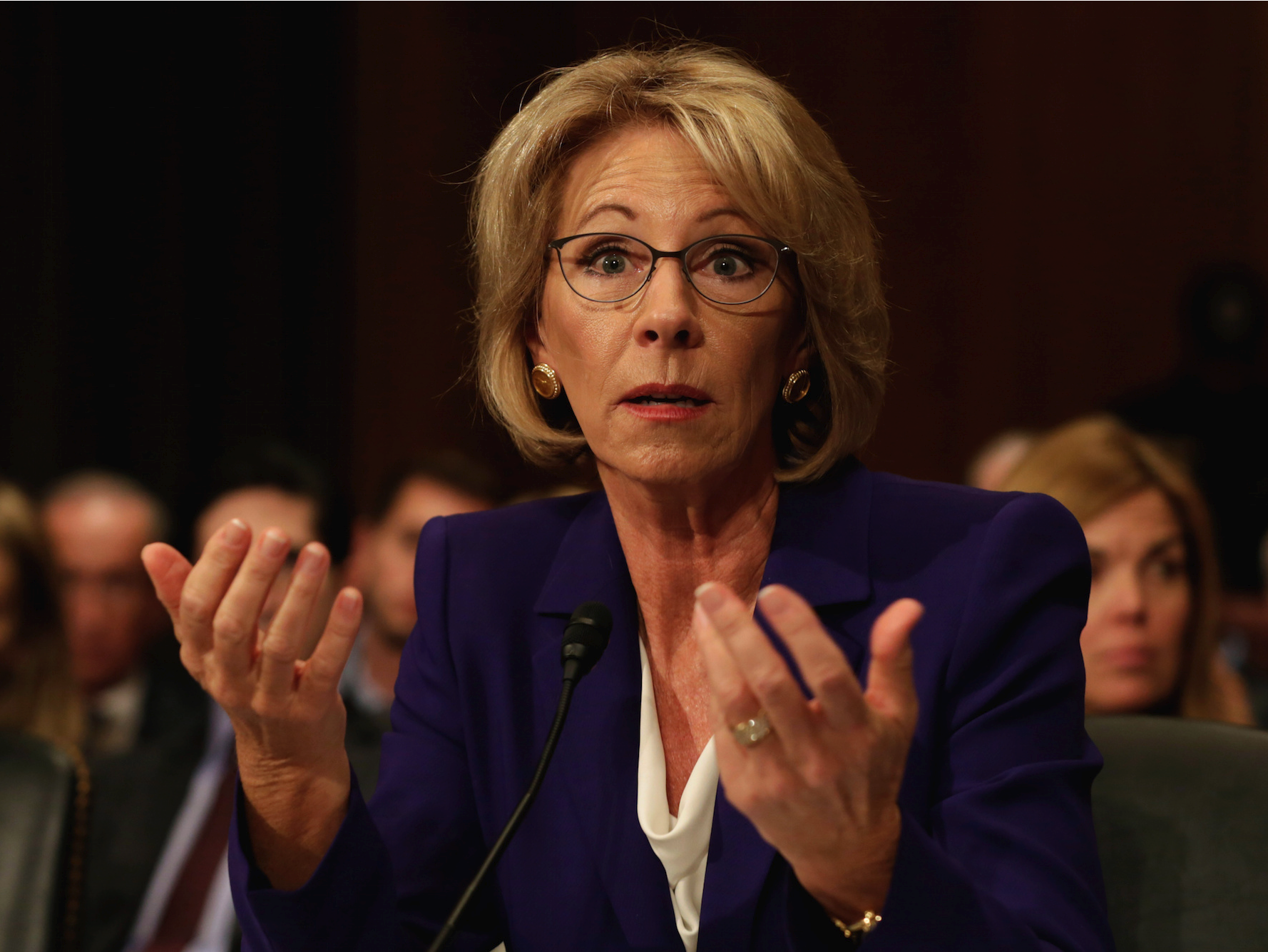 betsy devos education secretary hearing nominee