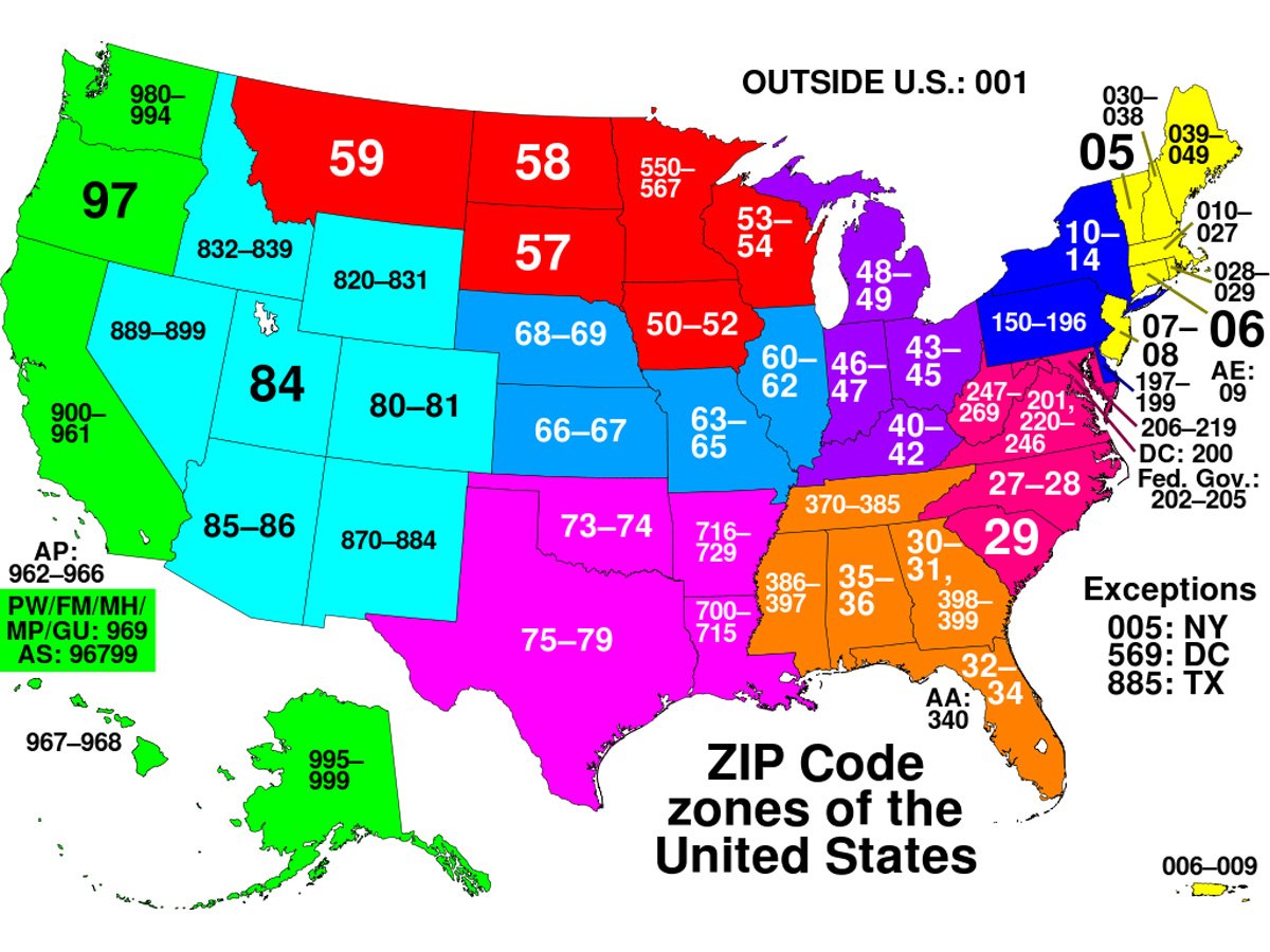 ZIP codes